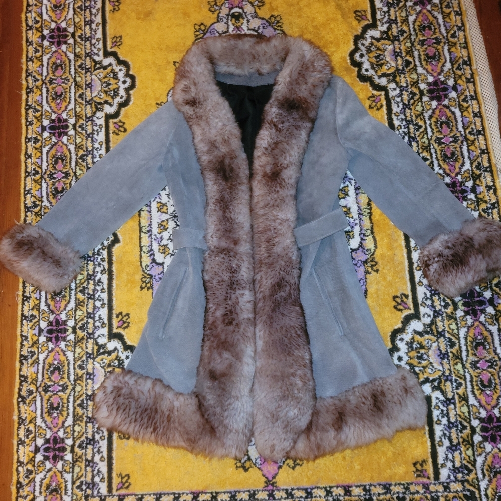 1960s Suede Real Fur Penny Lane Coat